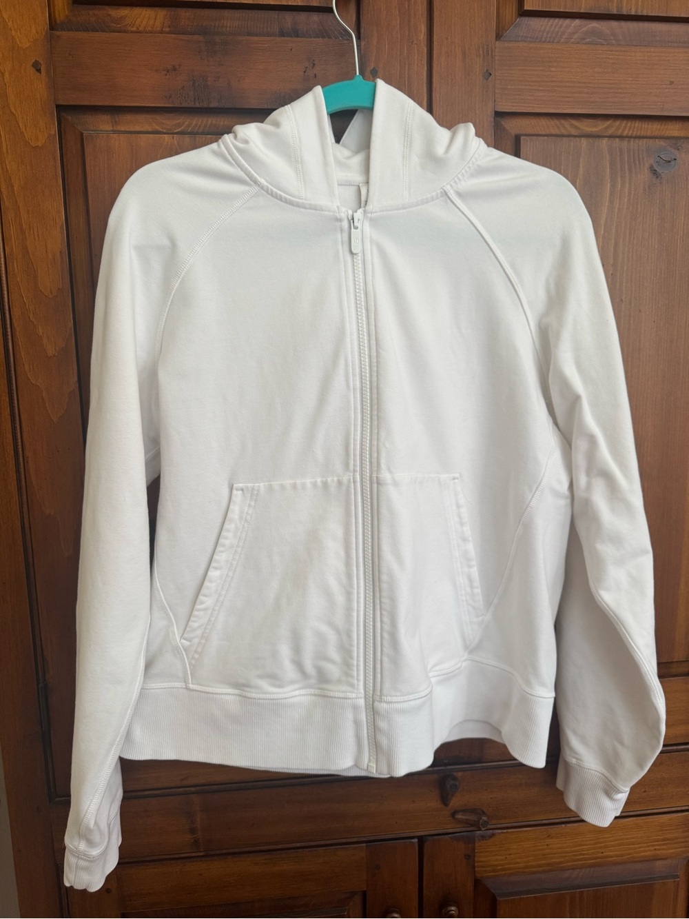Lululemon Athletica Size 12 White Full-Zip Hoodie Jacket. Medium Weight-Like New